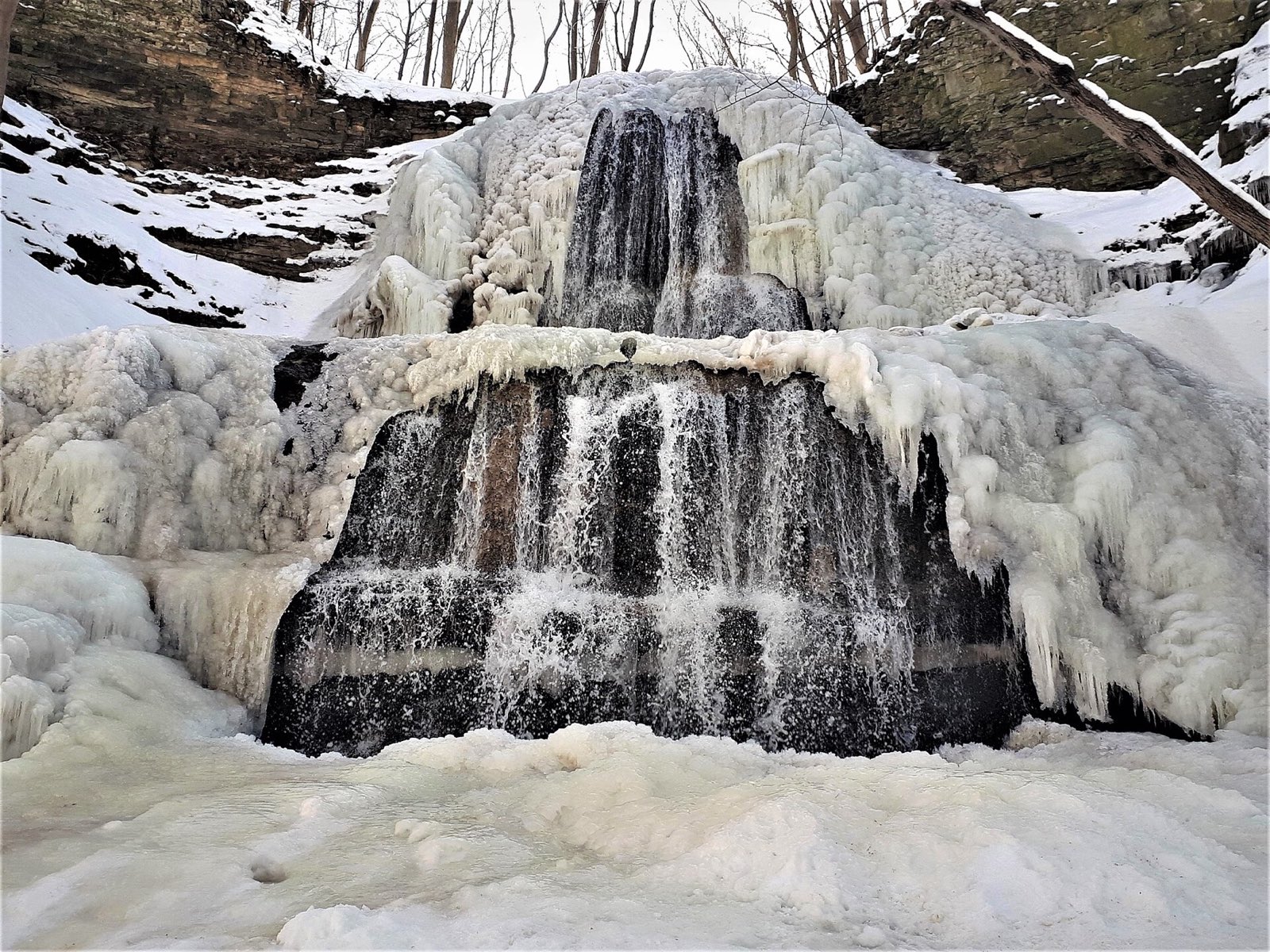 Sherman Falls in Ancaster, iced over