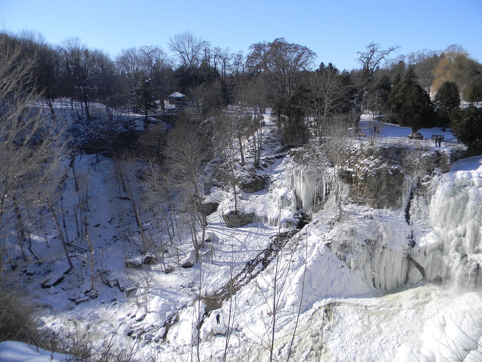 Webster's Falls in Dundas, frozen solid in winter